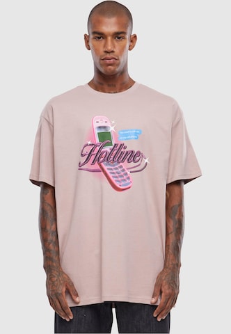 MT Upscale T-shirt 'Hotline' i beige: framsida