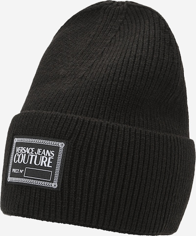 Megzta kepurė iš Versace Jeans Couture, spalva – juoda / balkšva, Prekių apžvalga