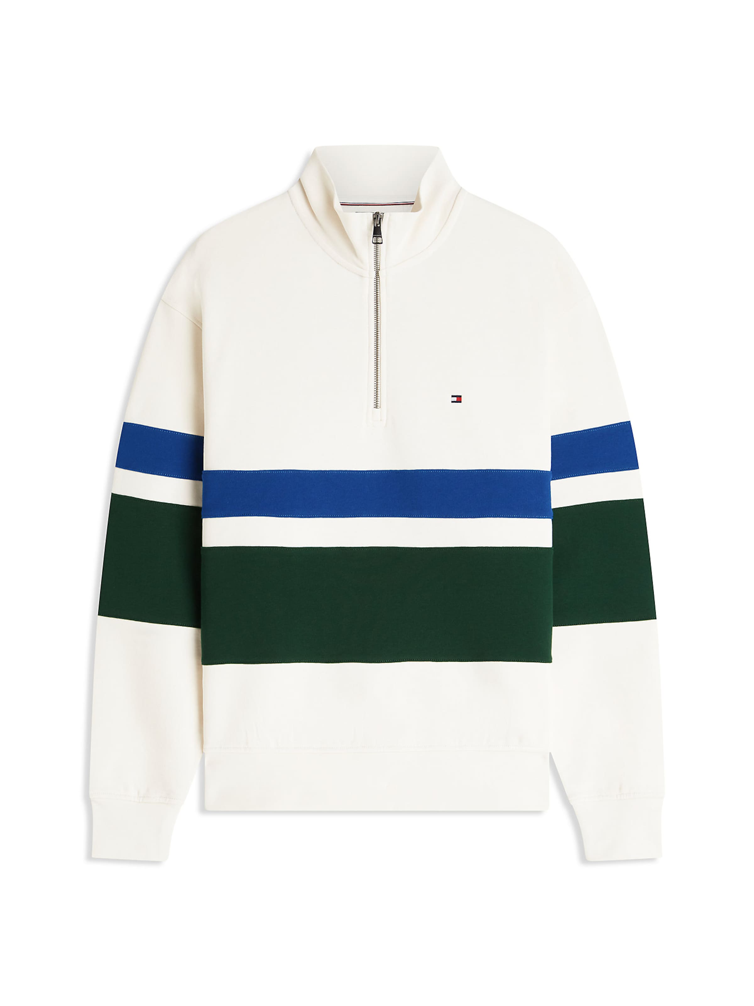 TOMMY HILFIGER Sweatshirt in blau / oliv / weiß, Produktansicht