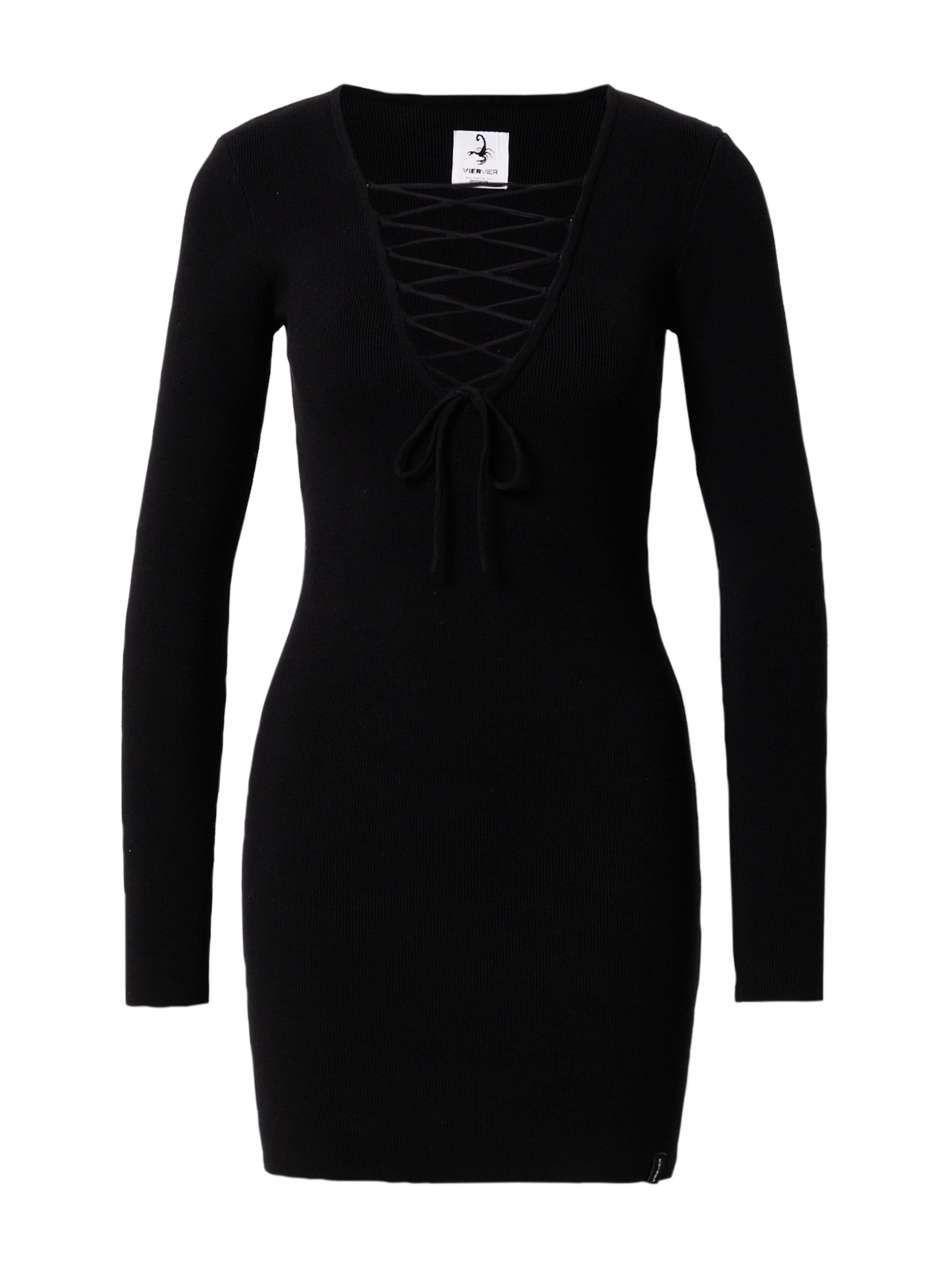 VIERVIER Knitted dress 'Hedi' in Black: front