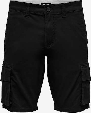 Only & Sons Cargo Pants in Black: front