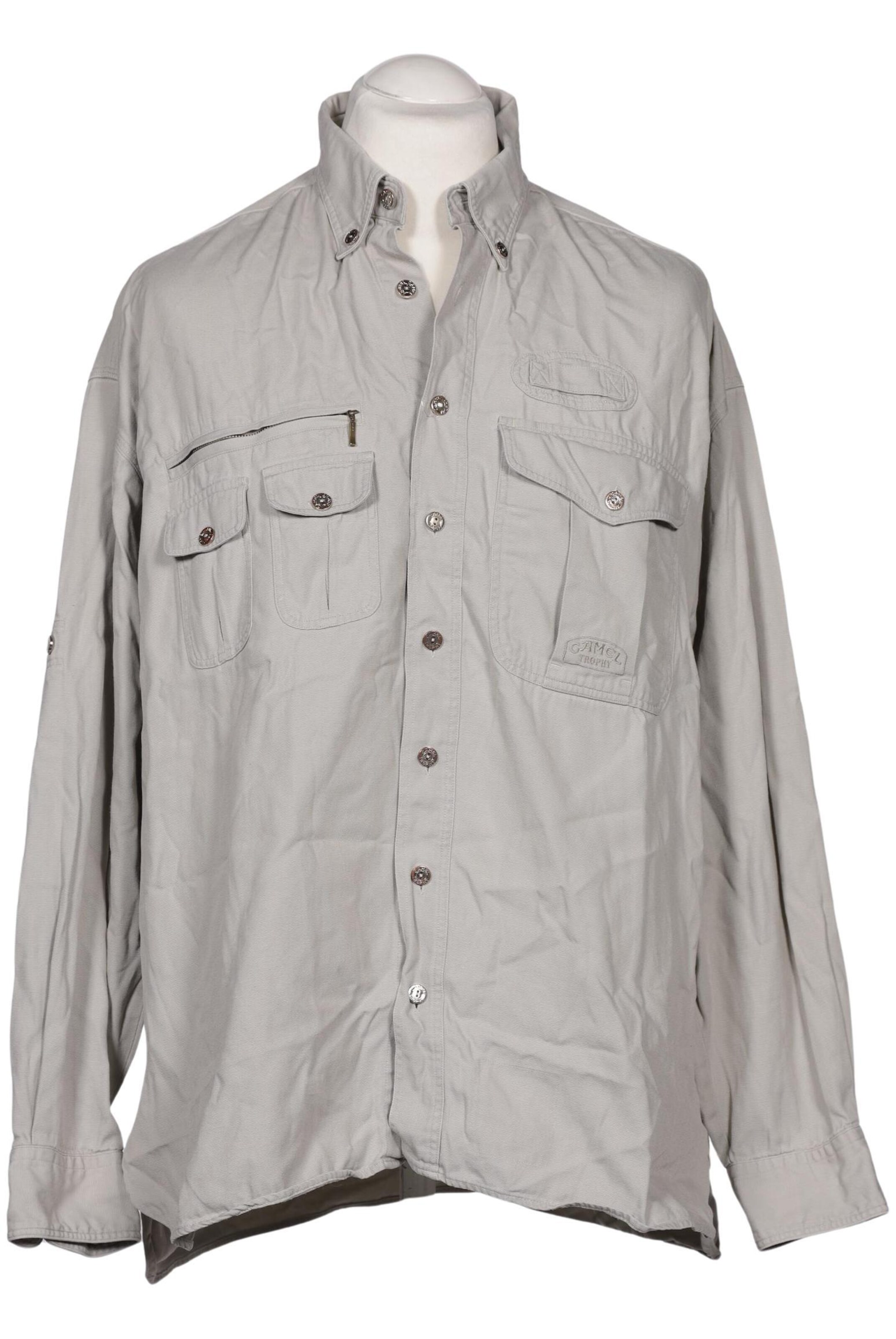 CAMEL ACTIVE Button Up Shirt in XL in Grey: front