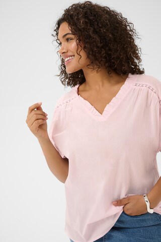 KAFFE CURVE Bluse 'KCValeria' i pink