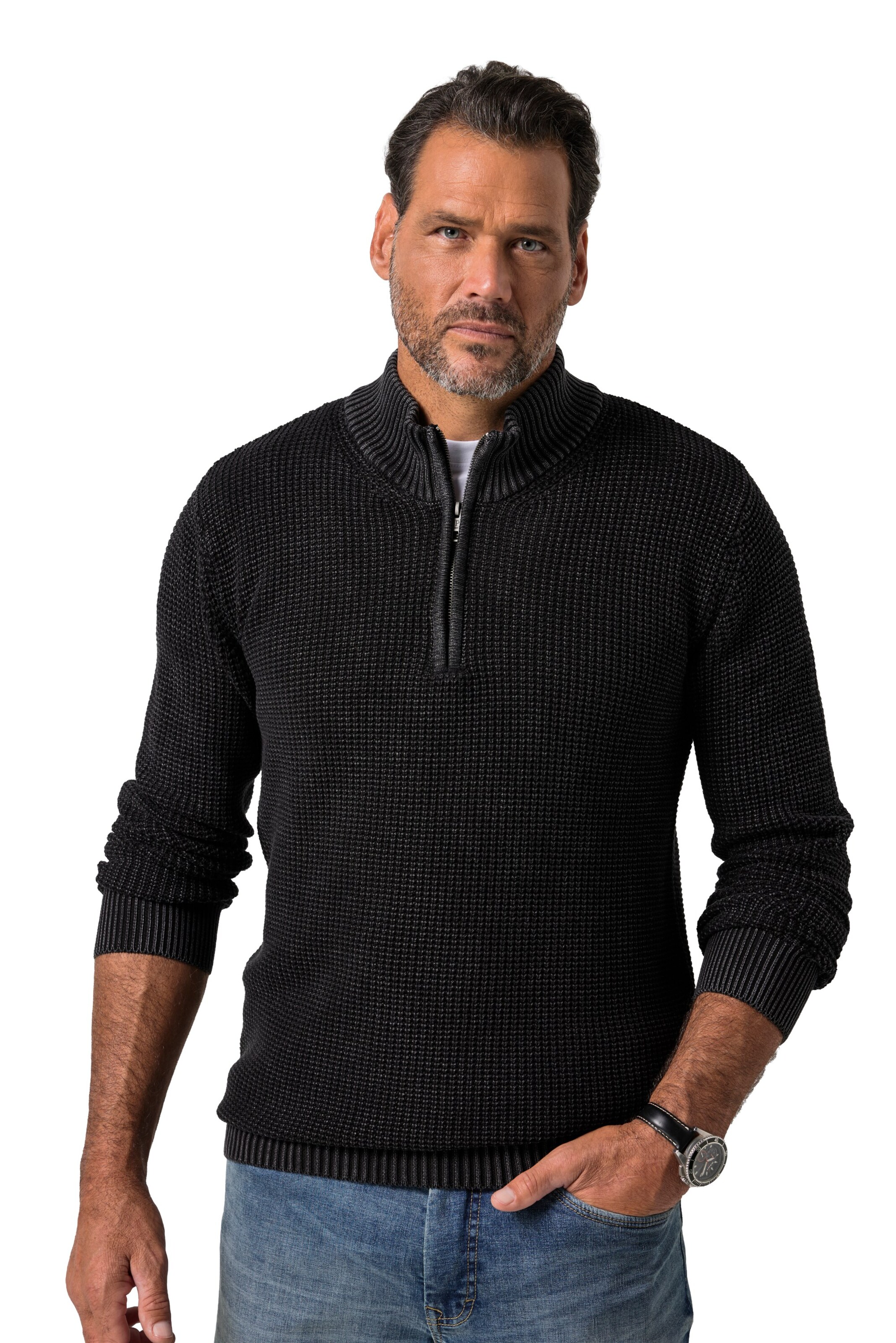 JP1880 Sweater in Black: front