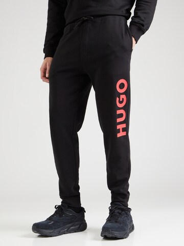 Tapered Pantaloni 'Dutschi' di HUGO in nero: frontale