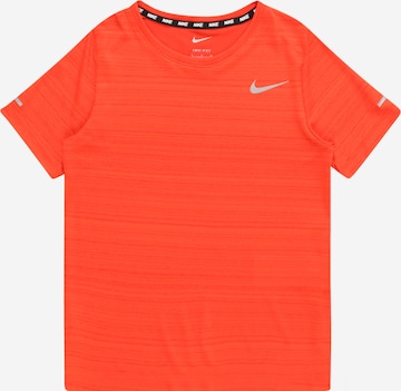 T-Shirt fonctionnel 'Miler' NIKE en rouge : devant