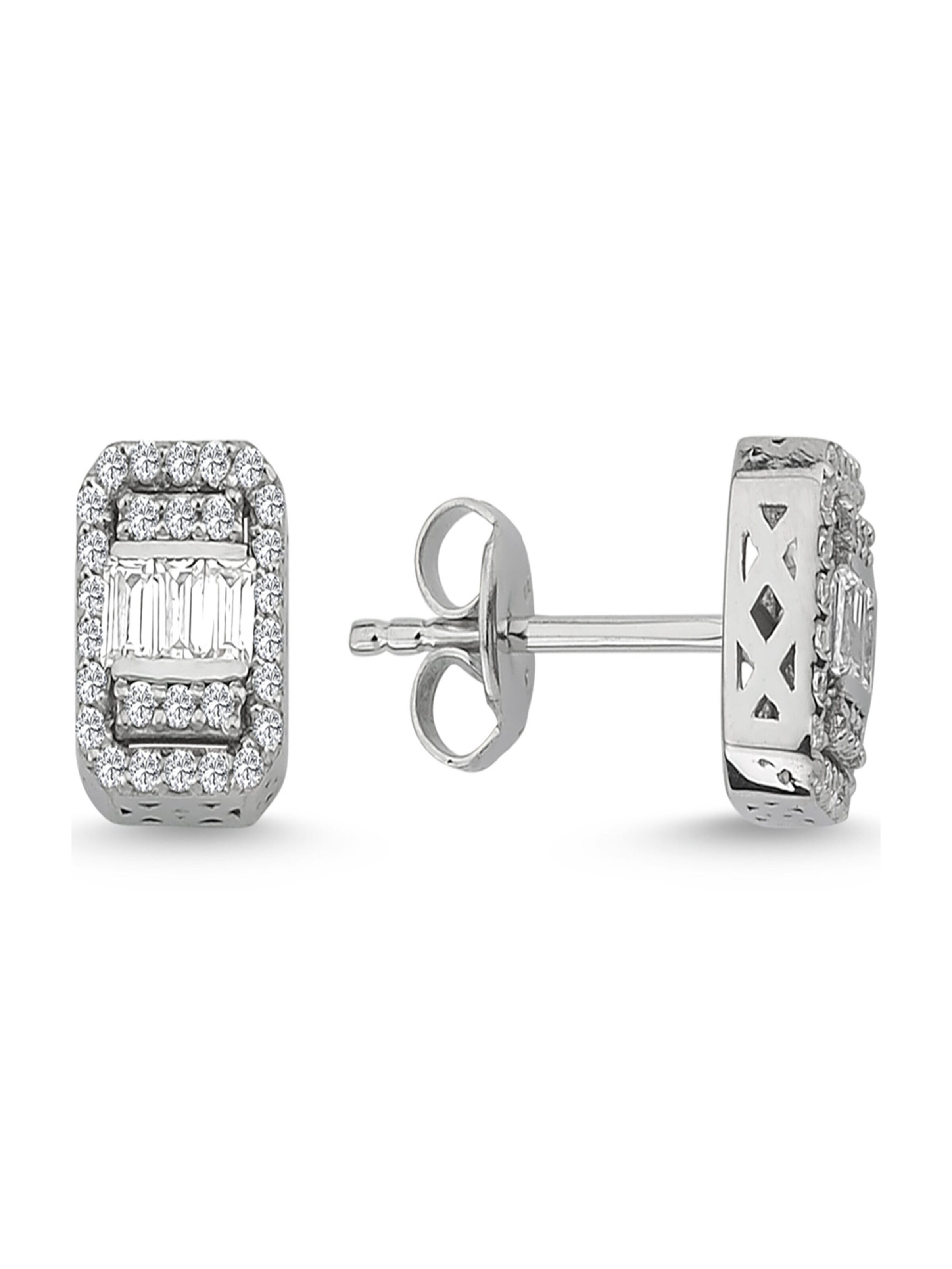 EinStein Diamant Earrings in Silver: front