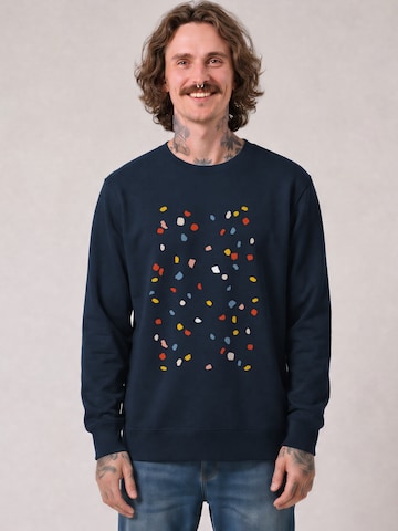 Watapparel Sweatshirt ' This is Art ' in Blauw: voorkant