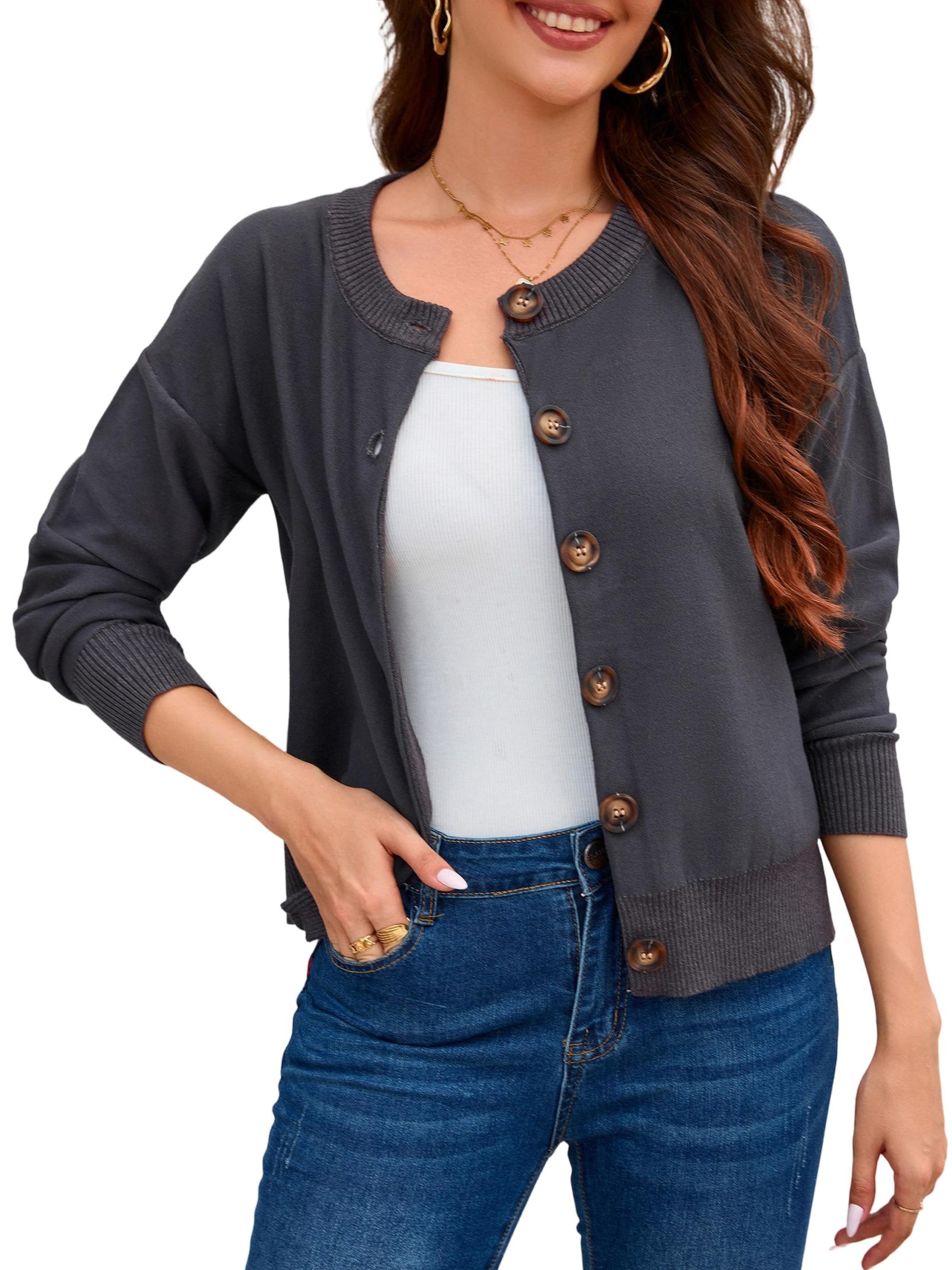 Yesfashion Knit Cardigan in Dark grey, Item view