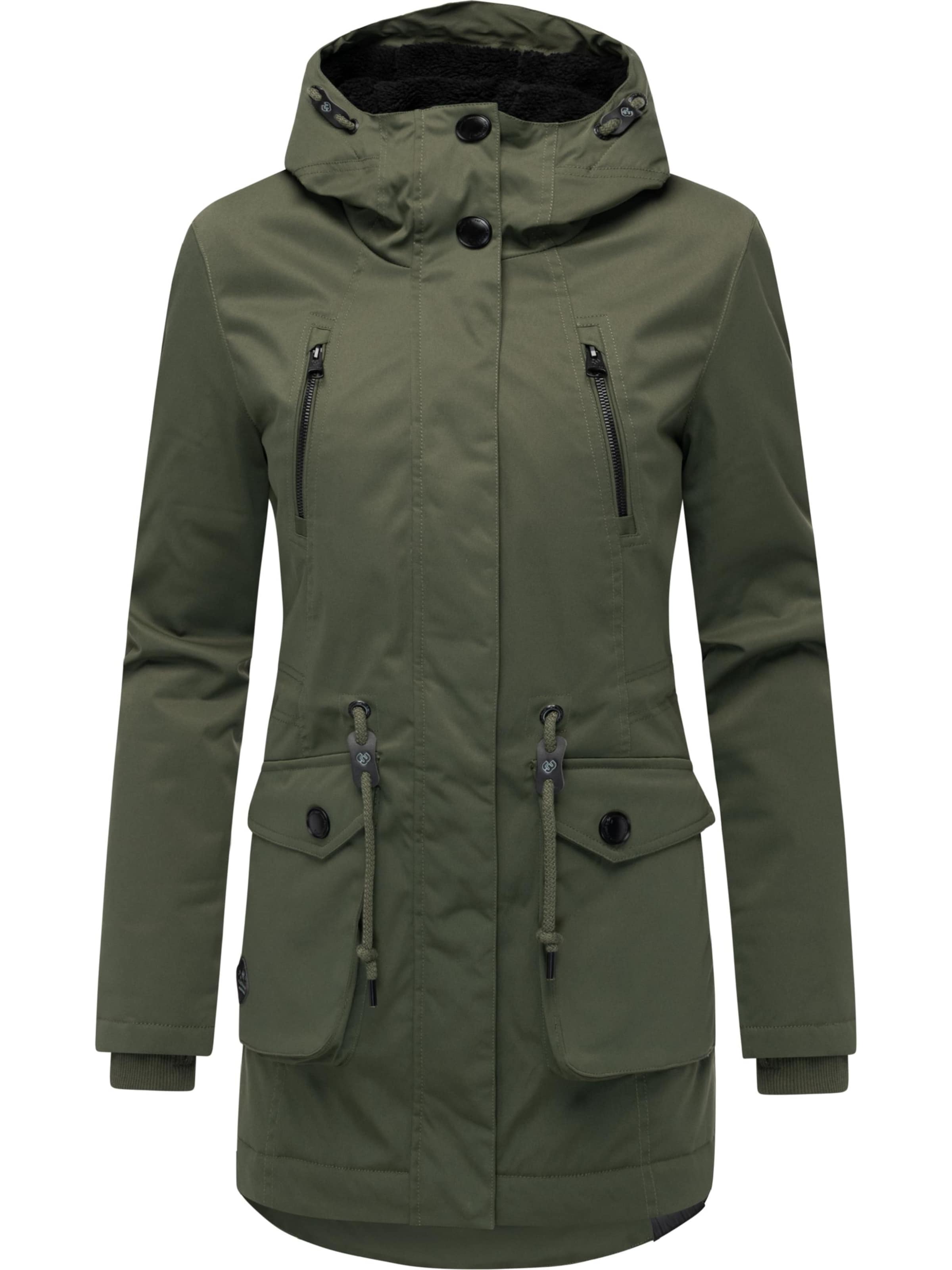 Ragwear Wintermantel 'Ellsa' in Grün: Vorderseite