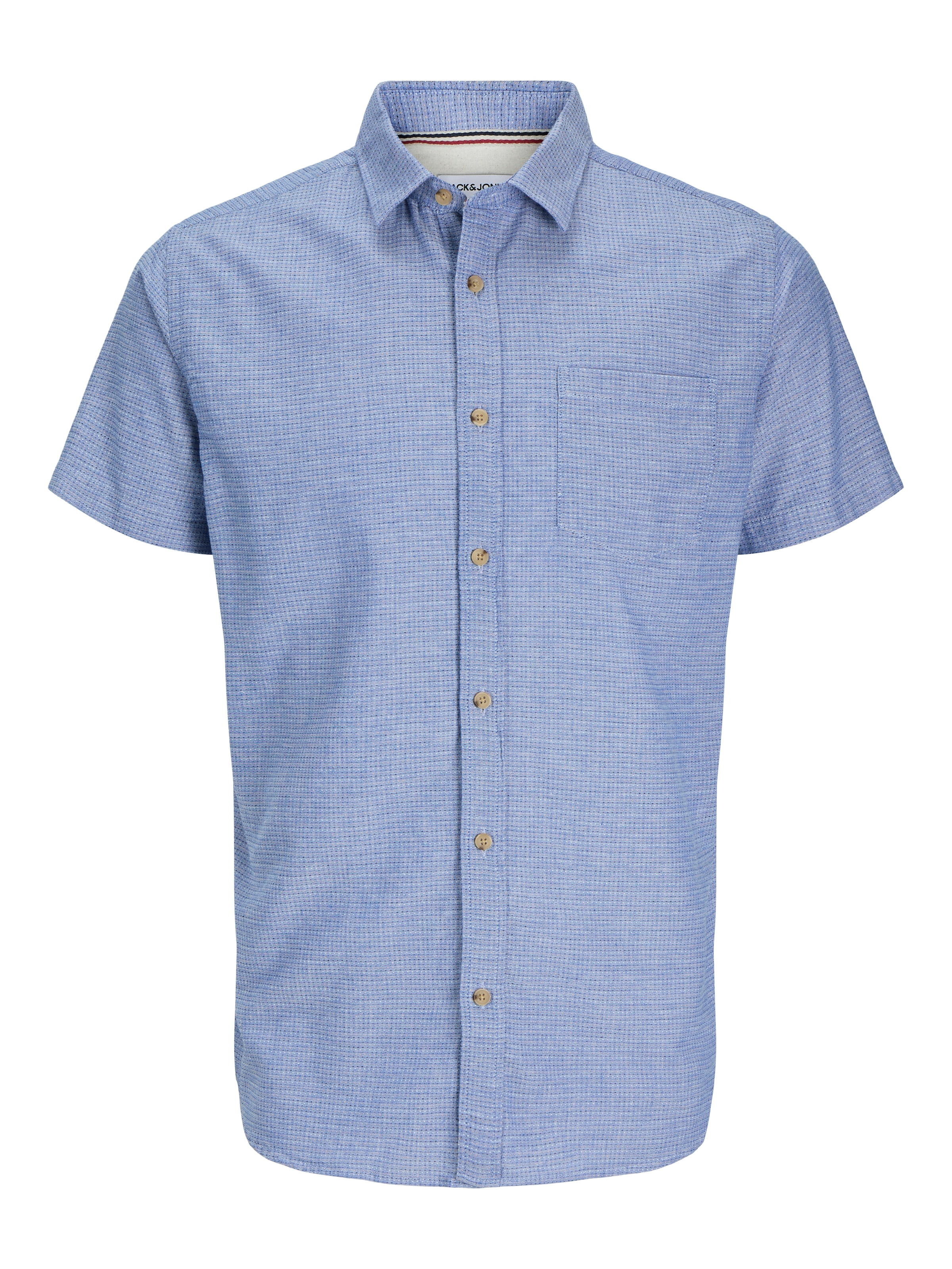 JACK & JONES Comfort fit Button Up Shirt 'JJAbel' in Blue: front