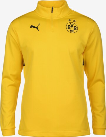 PUMA Sportsweatshirt 'Borussia Dortmund Prematch 1/4' in Geel: voorkant