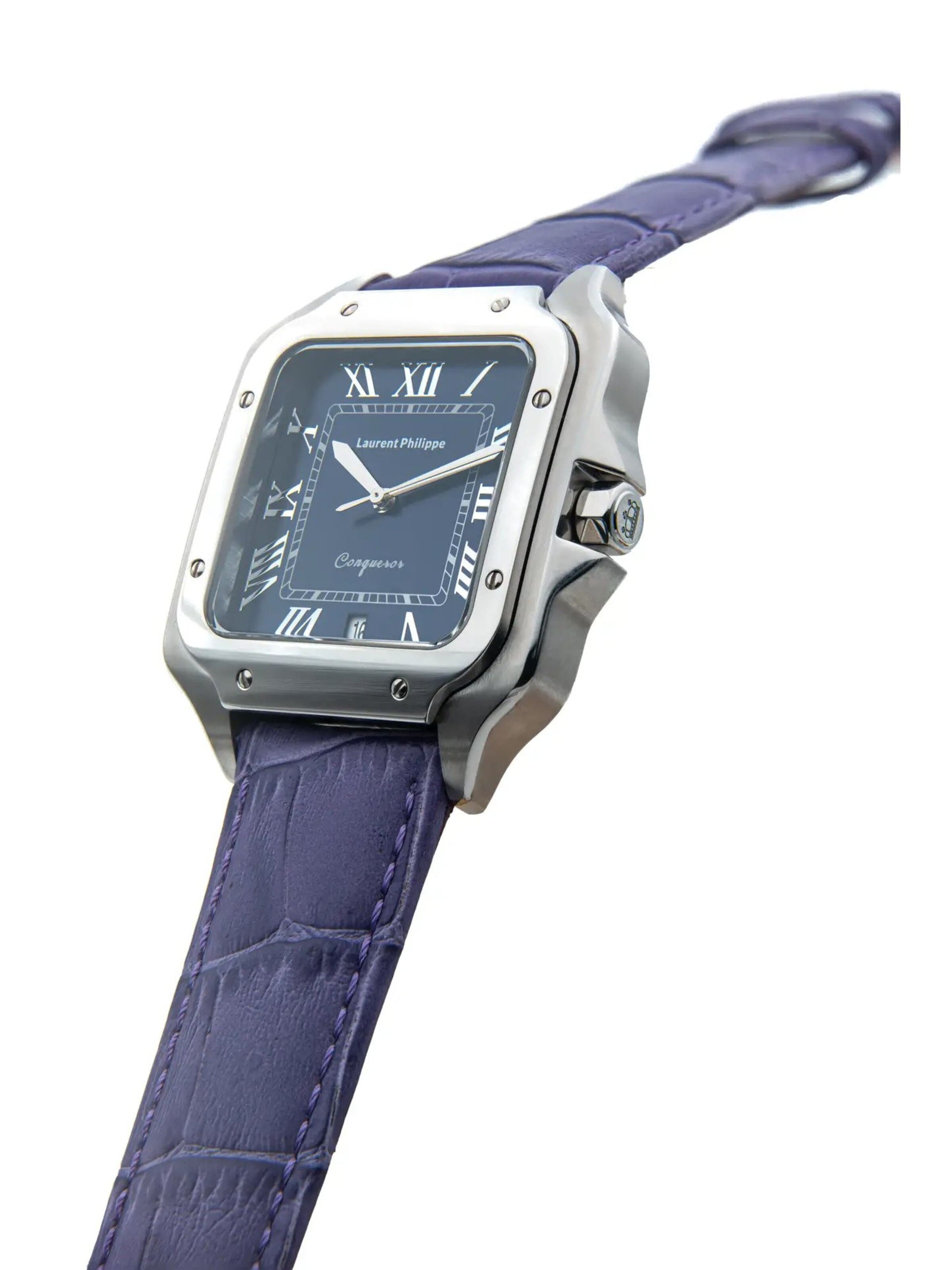 Laurent Philippe - Reloj analógico 'Conqueror Burmese Blue – Orchidée Nocturne' en azul