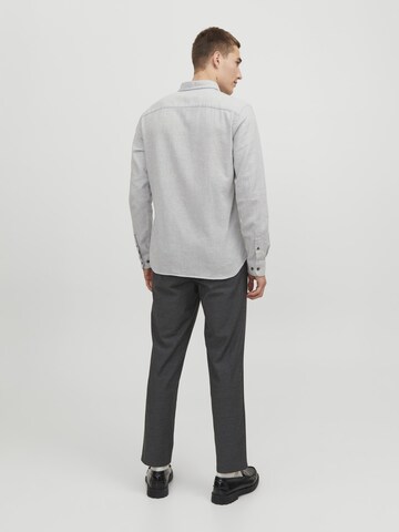 JACK & JONES Slim fit Button Up Shirt 'JJEClassic' in Grey
