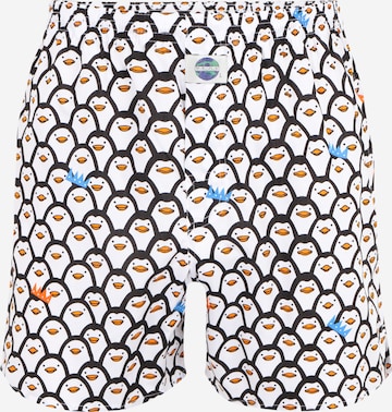 D.E.A.L International Boxershorts 'Pinguin' in Weiß: front