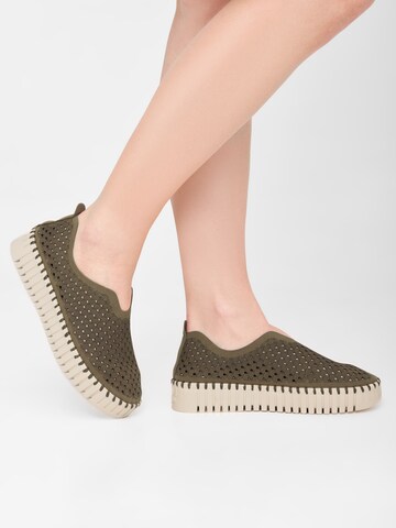 ILSE JACOBSEN Slip-on 'Tulip' in Groen: voorkant