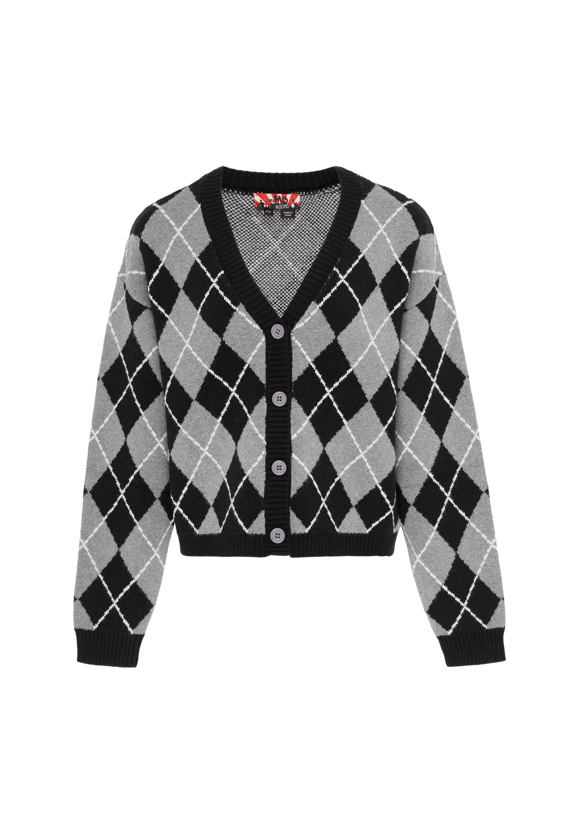 myMo ROCKS Knit Cardigan in Black: front