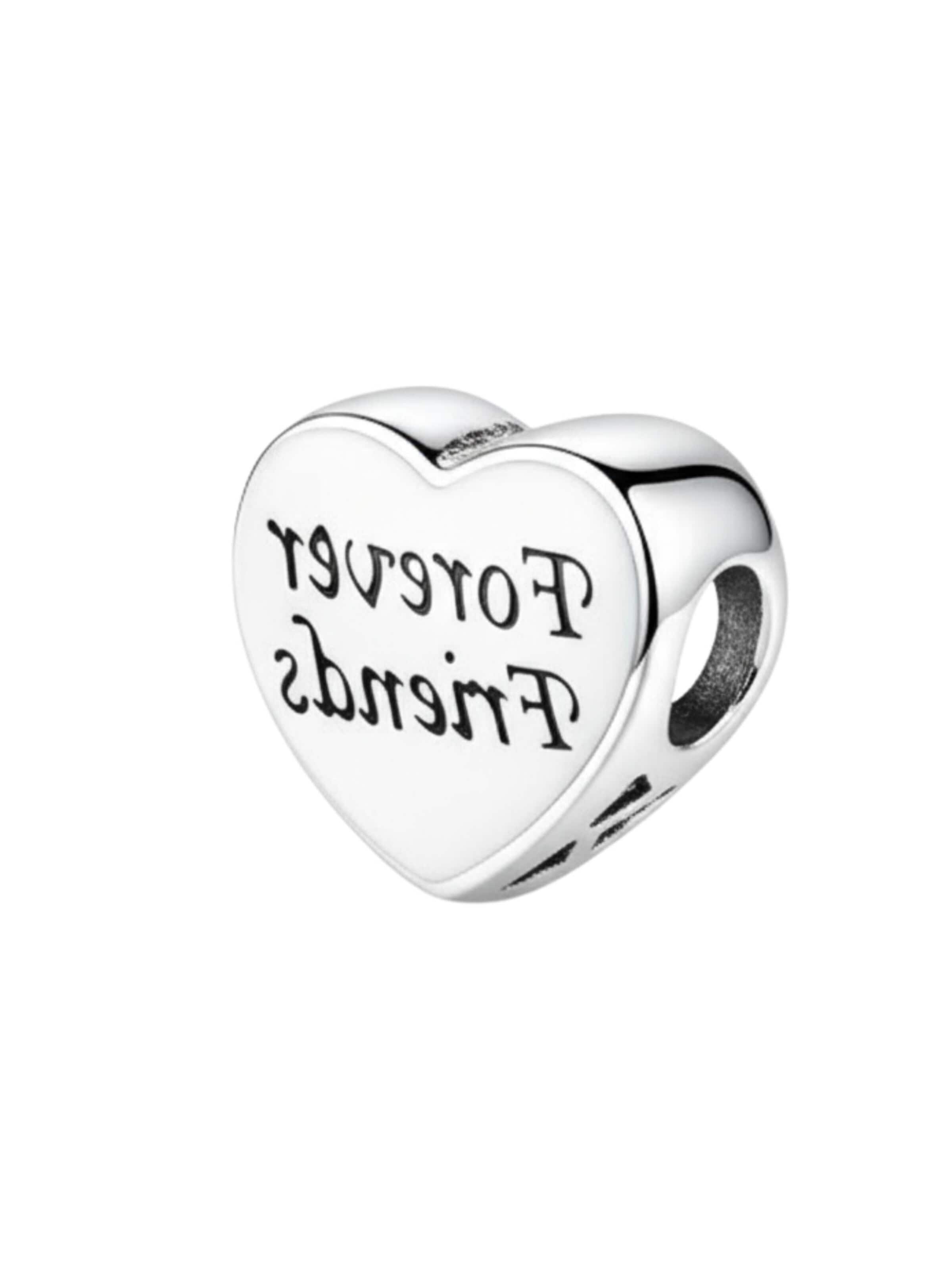 Pendentif 'Silberherz-Perle "Ewige Freunde" mit Kristall' Maxte en argent