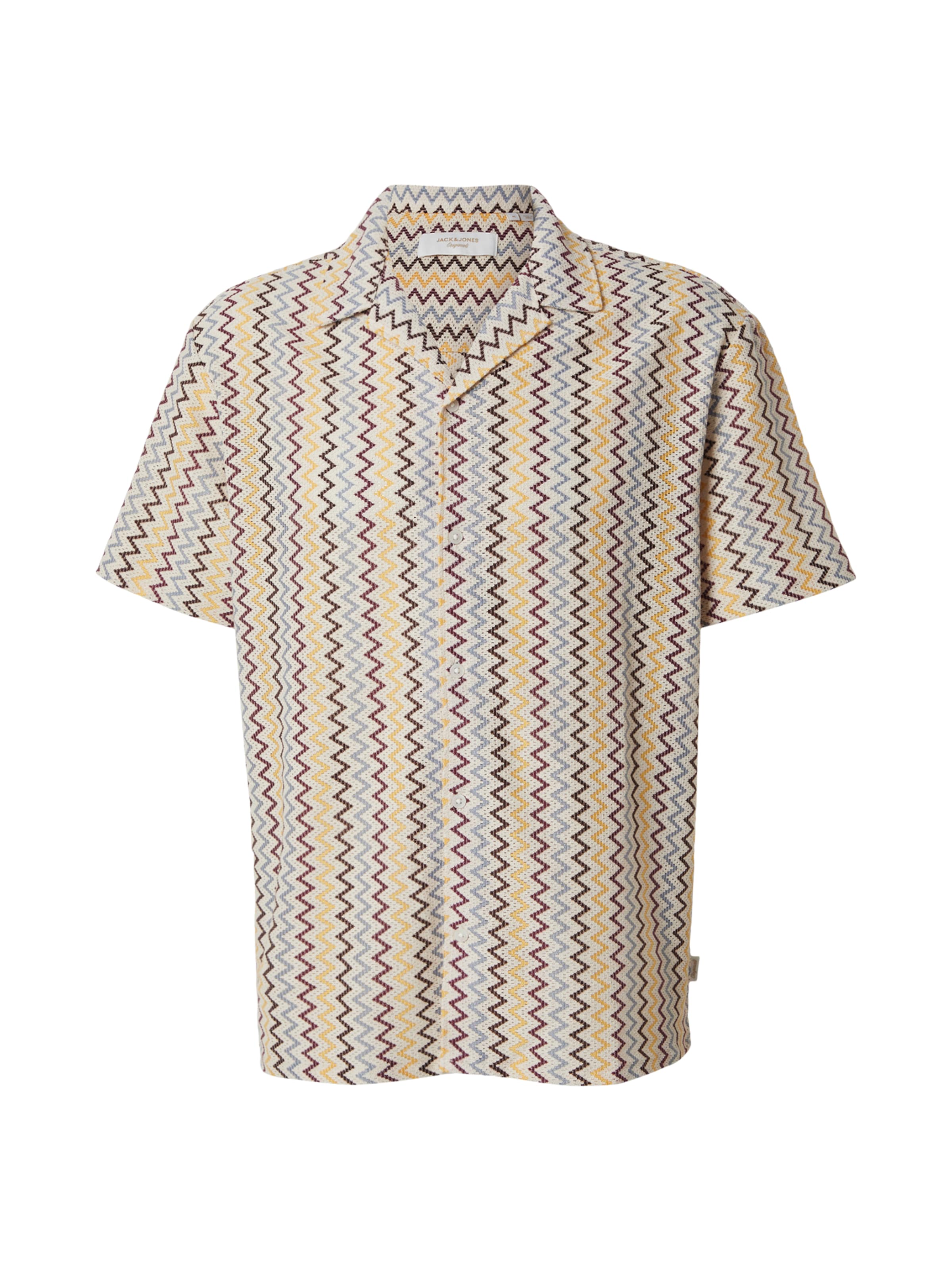 JACK & JONES Button Up Shirt 'JORMONTAUK' in White: front