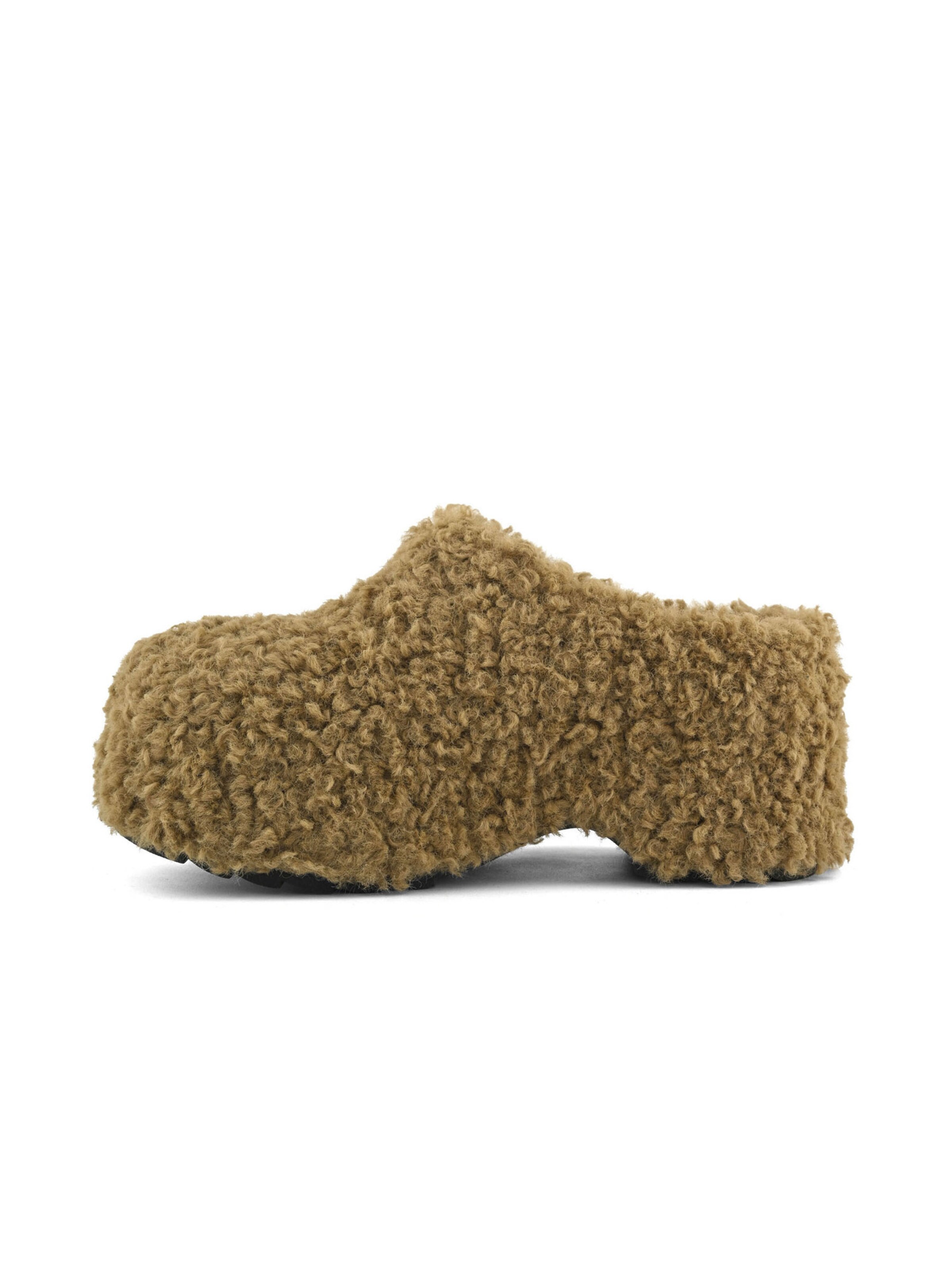 COLORS OF CALIFORNIA - Socas ' Teddy fur clog ' em castanho: lateral