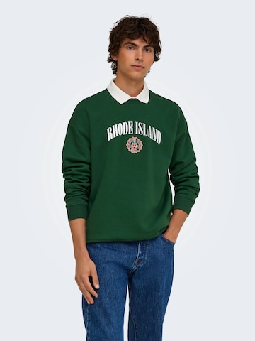 Only & Sons Sweatshirt 'ONSCONNOR' in Green: front