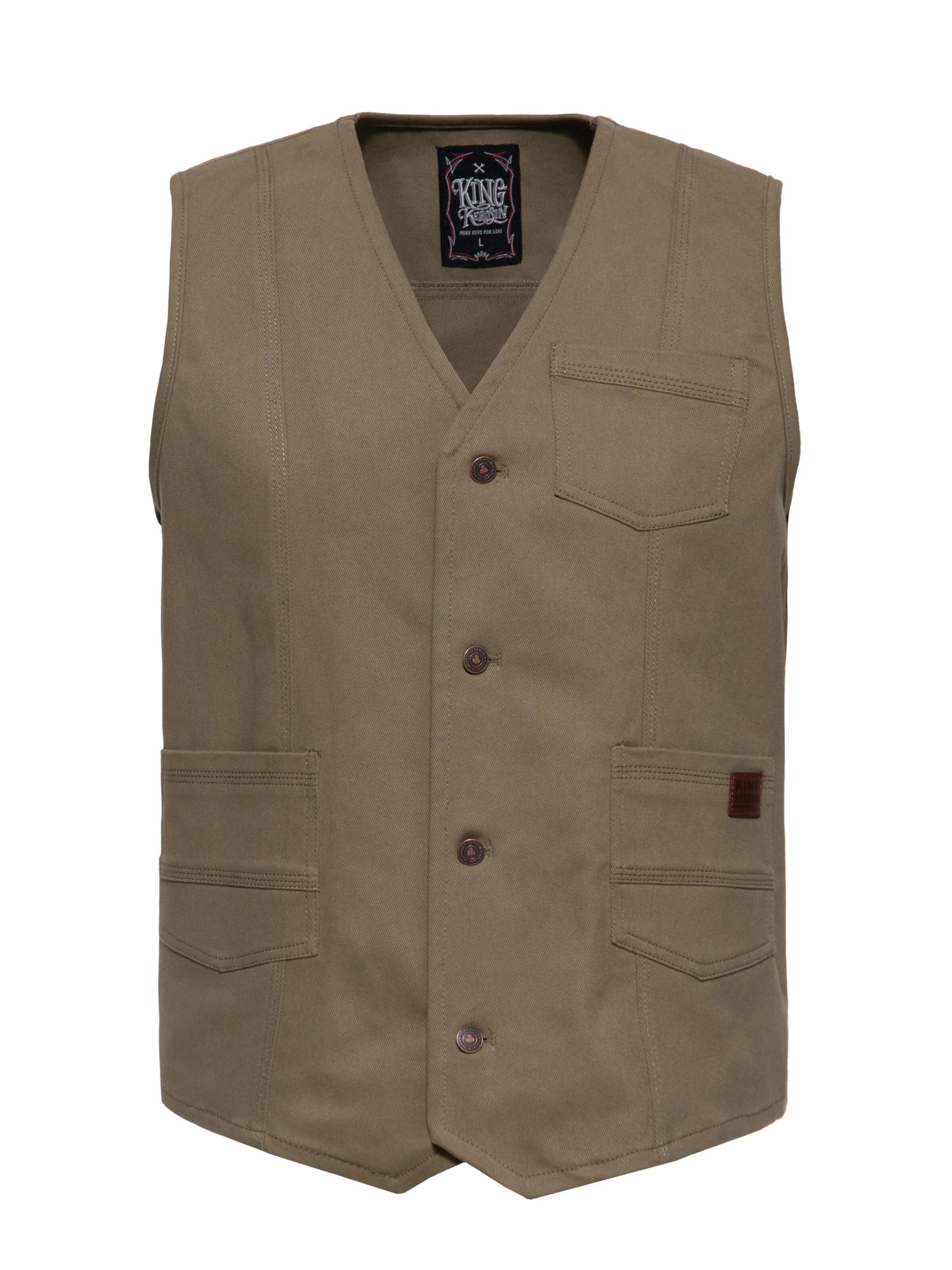 King Kerosin Vest in Green: front