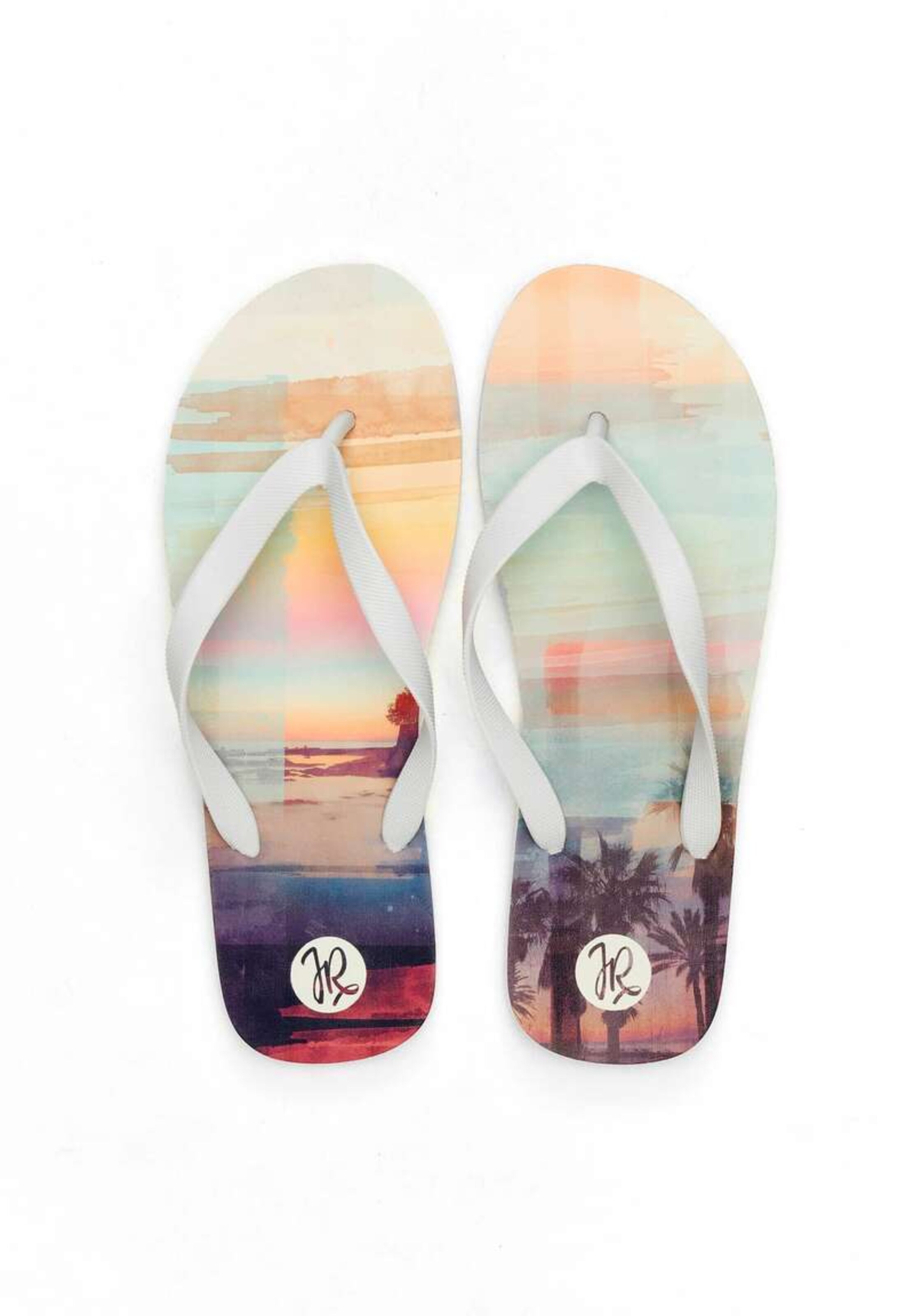 Flip-flops 'Summerland Col' de la Just Rhyse pe alb