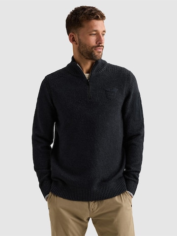 PME Legend - Jersey 'Pullover with half-zip and flight pocket' en azul: frente