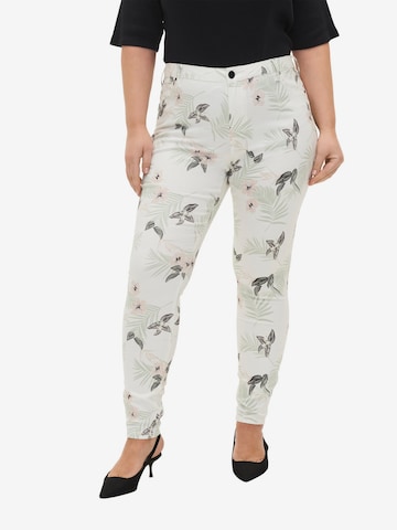 Zizzi Skinny Jeans 'Amy' in Wit: voorkant