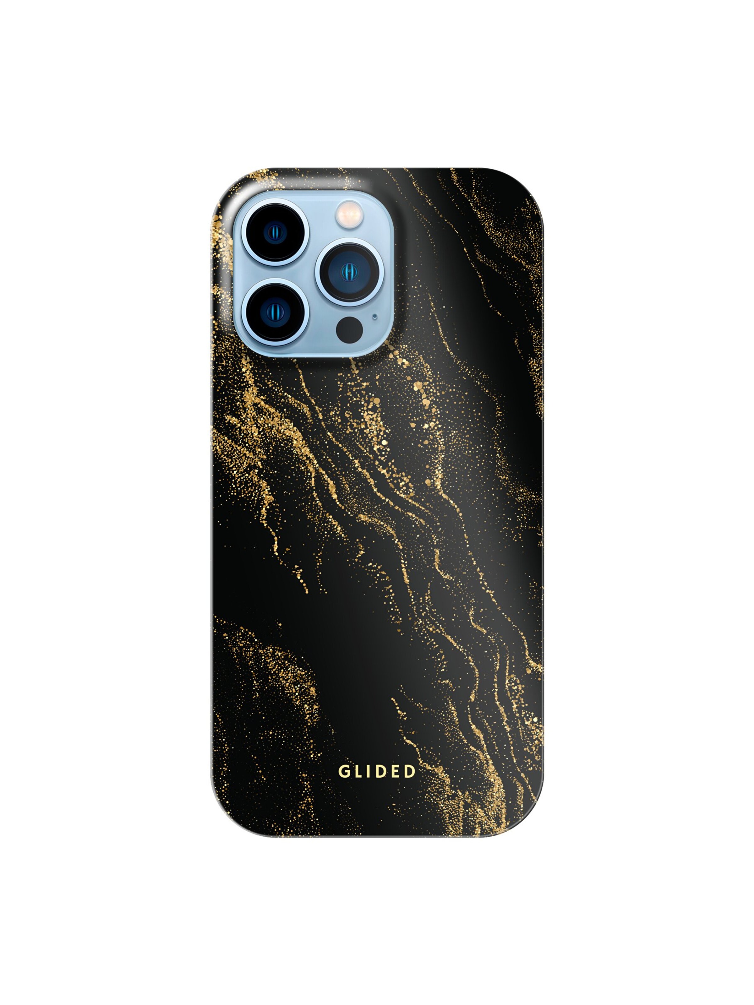 Glided Smartphone Case 'Black Marble Glided Handyhülle' in Black: front