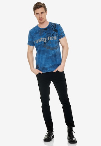 Rusty Neal T-Shirt mit zeitlosem Print in Blau