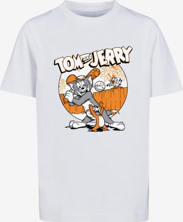 ABSOLUTE CULT Shirt 'Tom and Jerry - Baseball' in Wit: voorkant