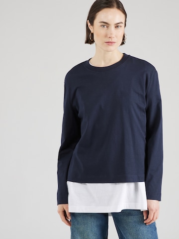 T-shirt 'ESSENTIAL' SELECTED FEMME en bleu : devant