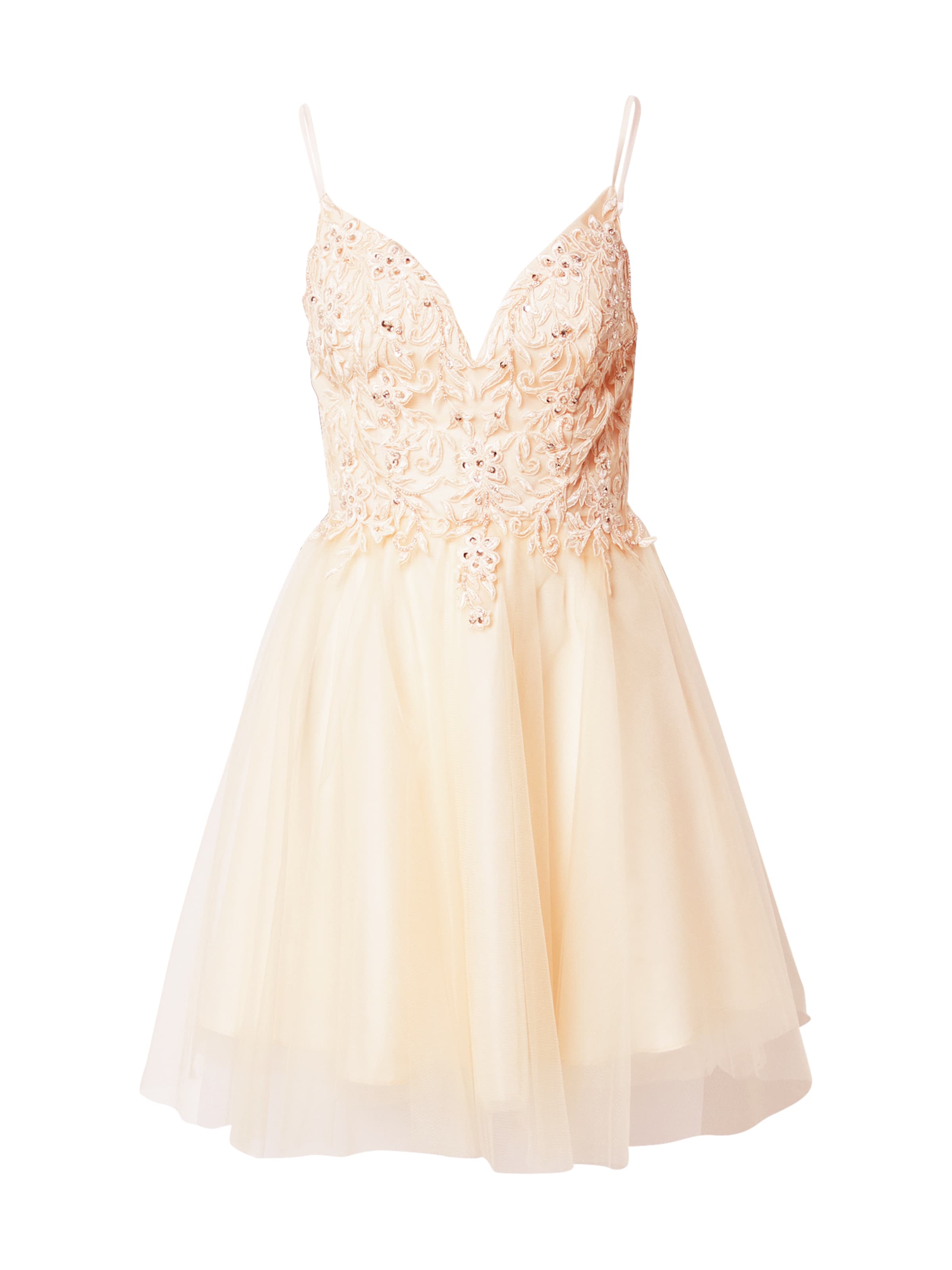 bēšs Laona Kokteiļkleita: no priekšpuses