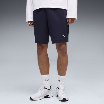 Loosefit Pantalon de sport 'Essentials Elevated' PUMA en bleu : devant