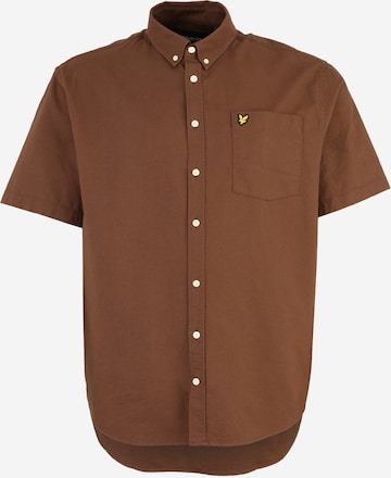 Lyle & Scott Big&Tall Средняя посадка Рубашка в Коричневый: спереди