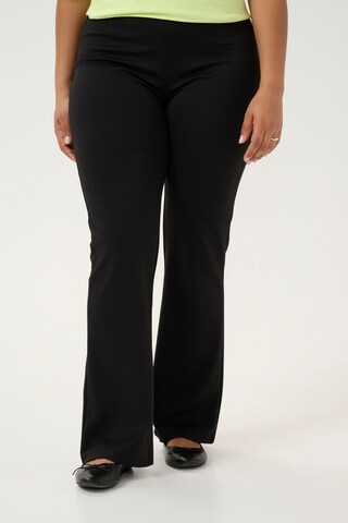 KAFFE CURVE Flared Broek 'KC Jenna' in Zwart: voorkant