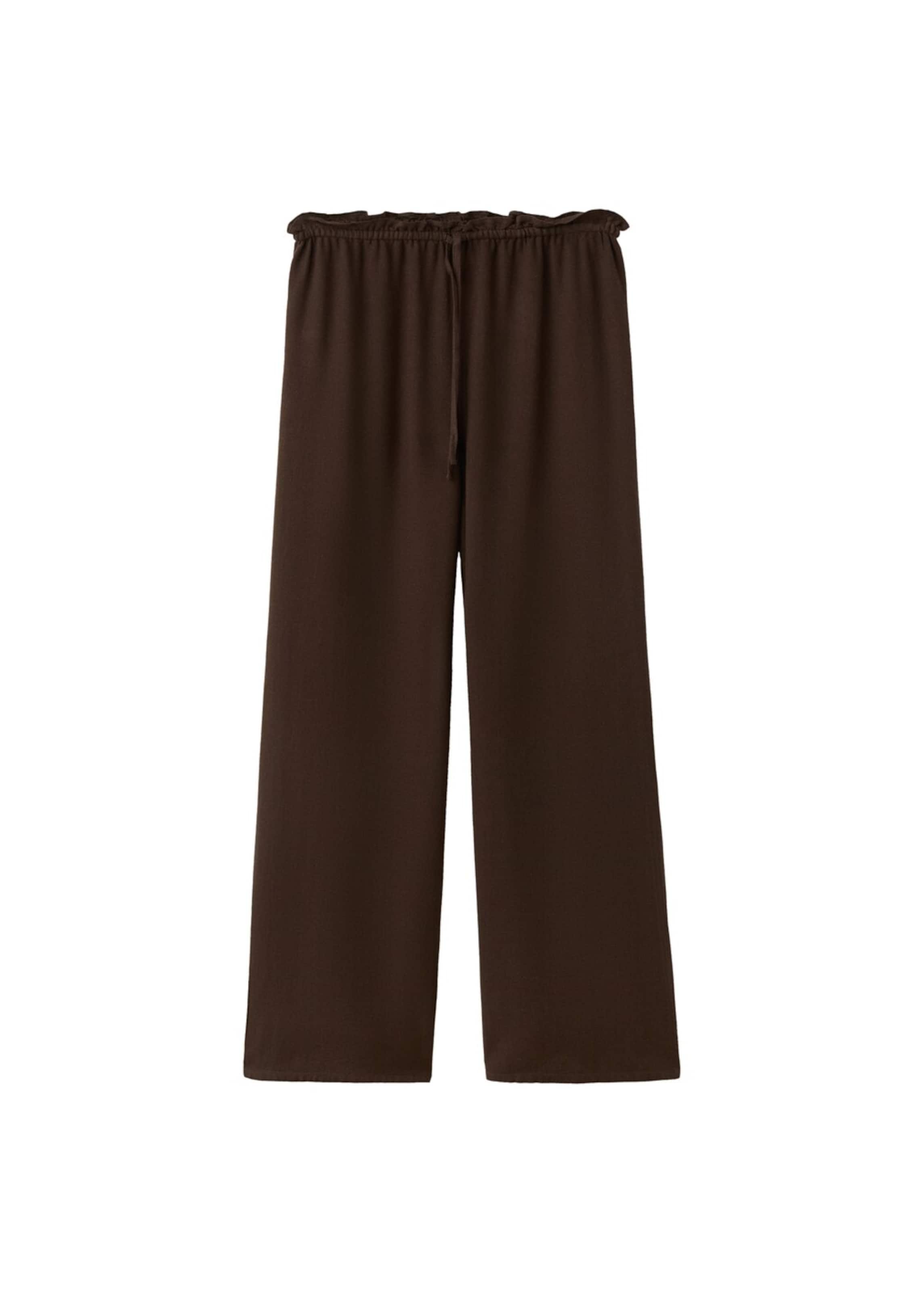 MANGO TEEN Wide leg Pants in Brown: front