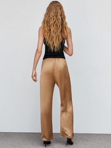 MANGO Szeroka nogawka Spodnie 'Pelayo' w kolorze brązowy