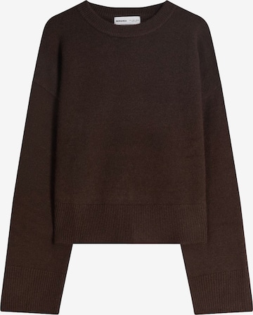 Bershka Пуловер в кафяво: отпред