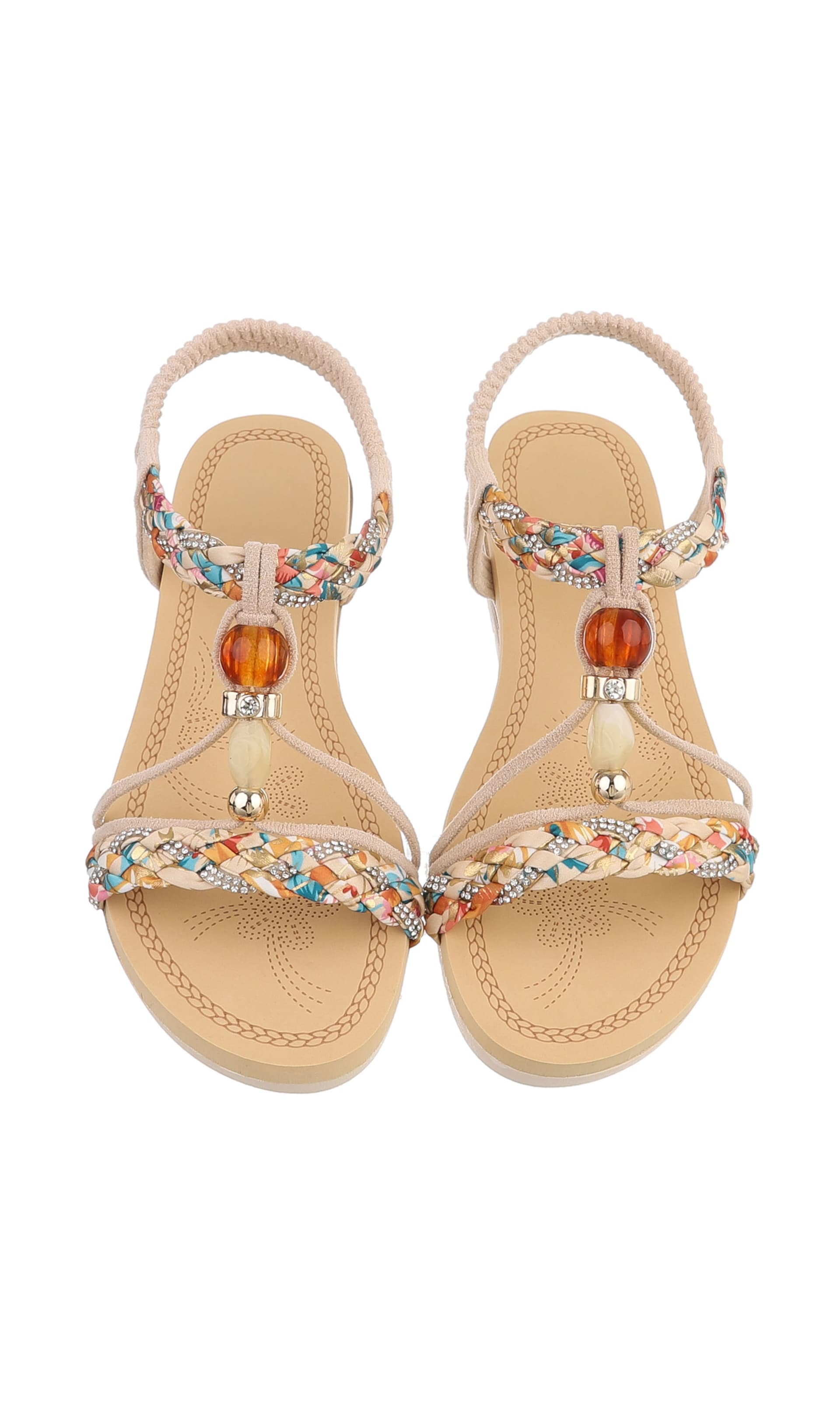 Ital-Design Strap Sandals in Beige