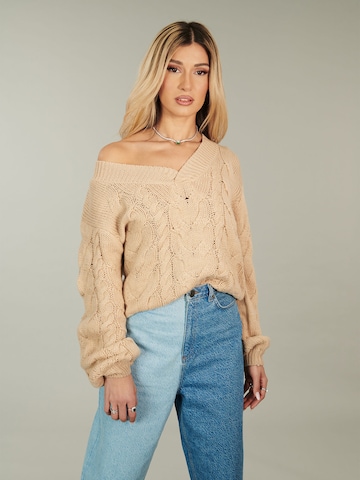 ABOUT YOU x Alina Eremia Pullover 'Fenja' in Beige: predná strana