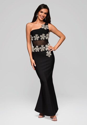 Ombre Avondjurk in Zwart: voorkant