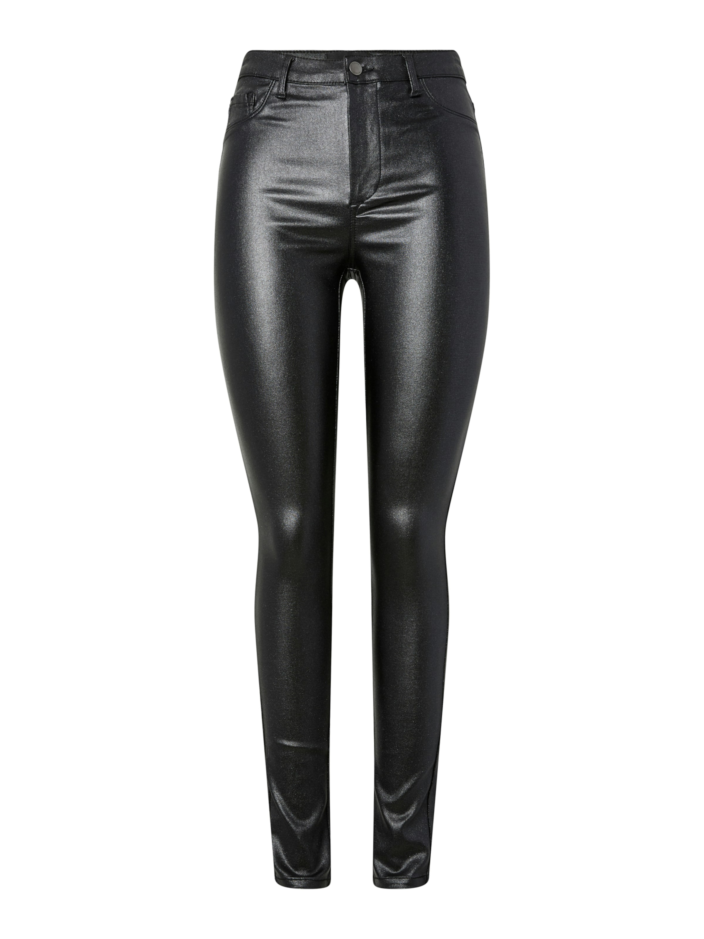 PIECES Skinny Pants 'PCHighskin' in Black: front