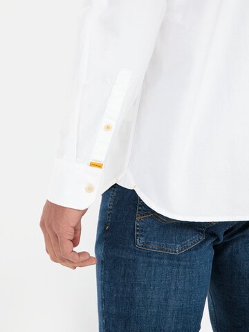CAMEL ACTIVE Regular Fit Oxford Langarmhemd aus nachhaltiger Baumwolle in Weiß
