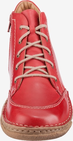 JOSEF SEIBEL Lace-Up Ankle Boots 'Neele' in Red