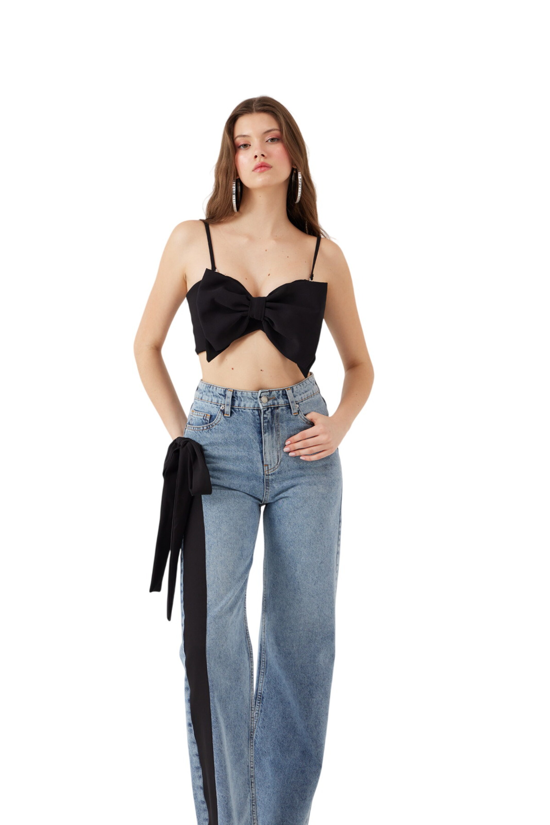HOLLY LOLLY Wide leg Jeans in Black