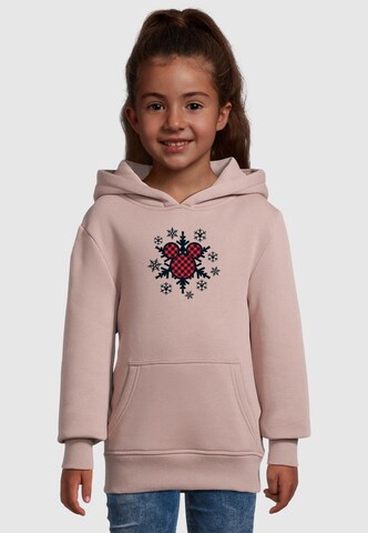 ABSOLUTE CULT Sweatshirt 'Mickey Mouse - Gingham Snowflake' in Pink: Vorderseite