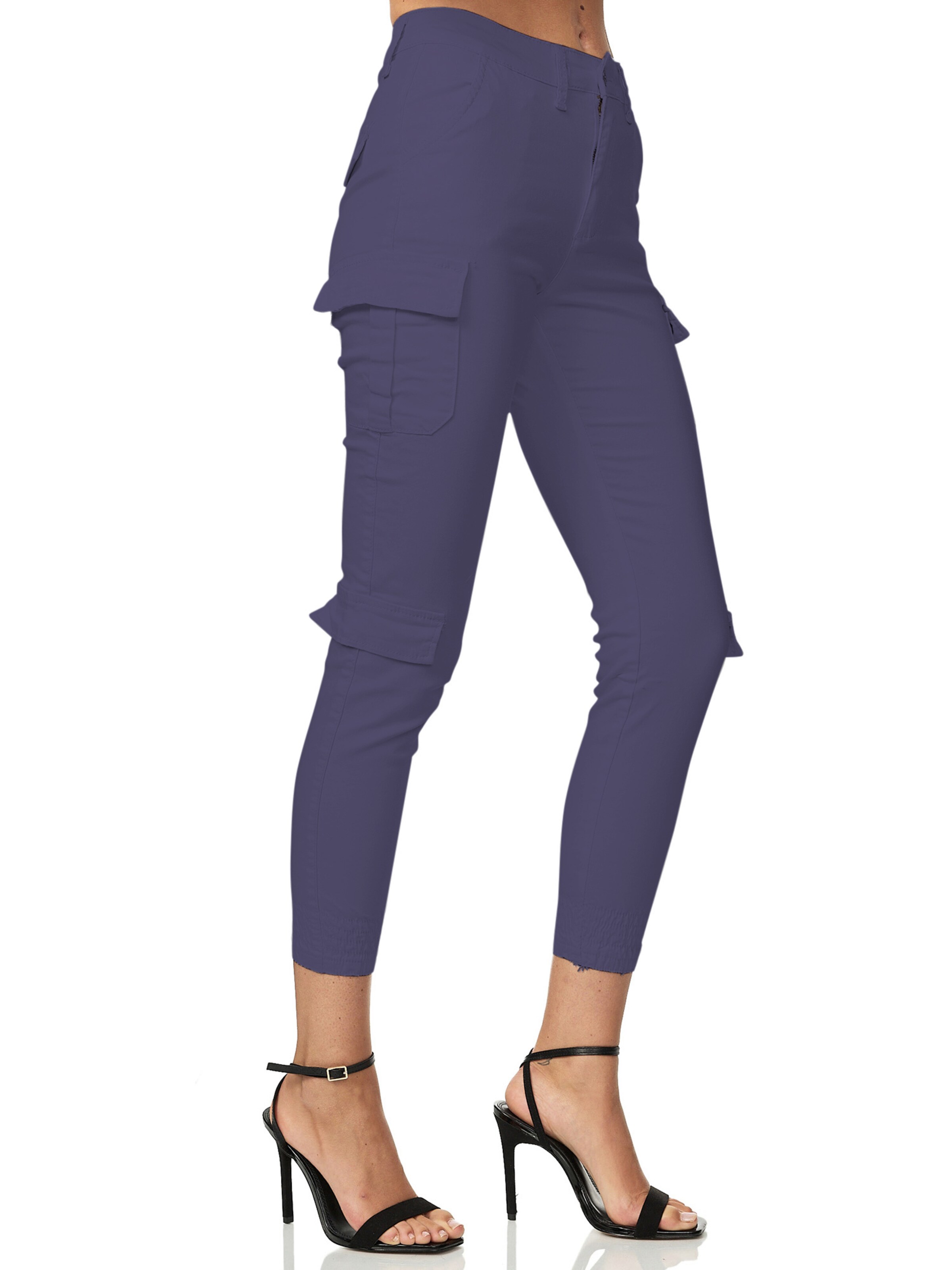 Elara Slimfit Cargohose in Blau