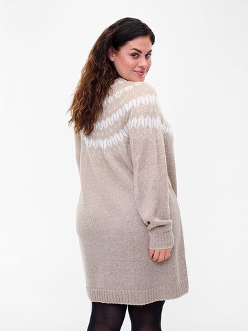 Zizzi Knit dress 'CASIMONE' in Beige